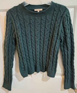 XL Evolutionary Cable Knit Sweater Green EUC.